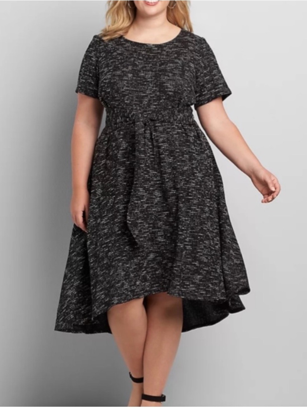 Lane Bryant high low textured belted dress women’s 18/20